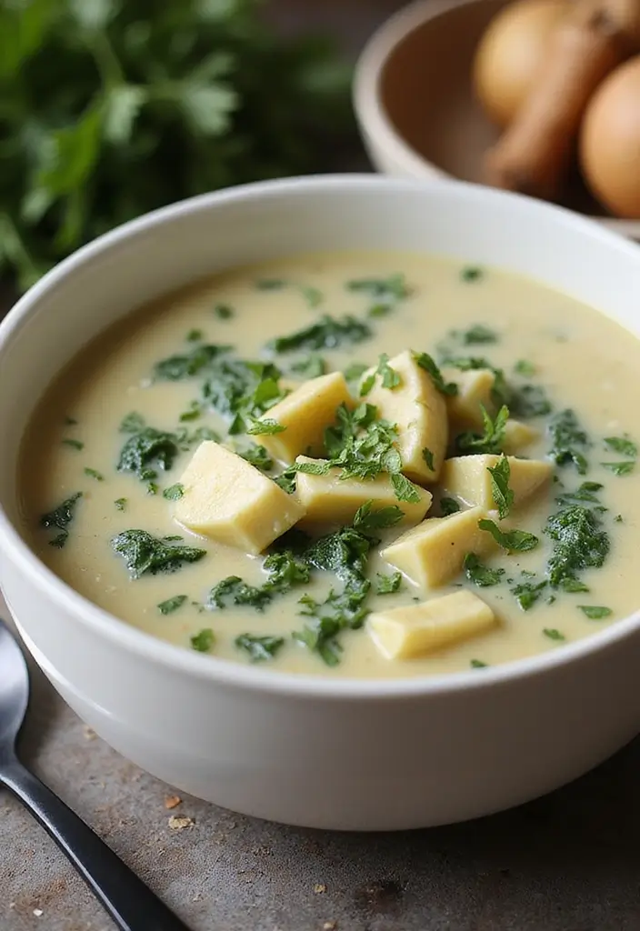 25 Cozy Mediterranean Diet Soup Recipes for Crock Pot Lovers - 15. Artichoke and Spinach Soup
