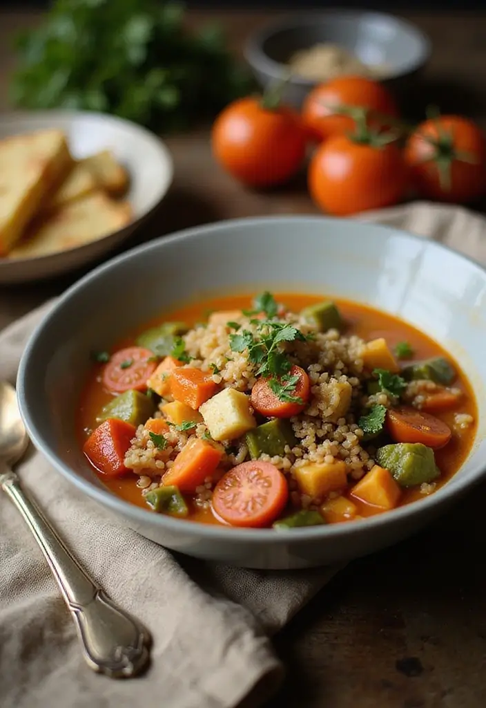 25 Cozy Mediterranean Diet Soup Recipes for Crock Pot Lovers - 17. Greek-Style Vegetable and Quinoa Soup