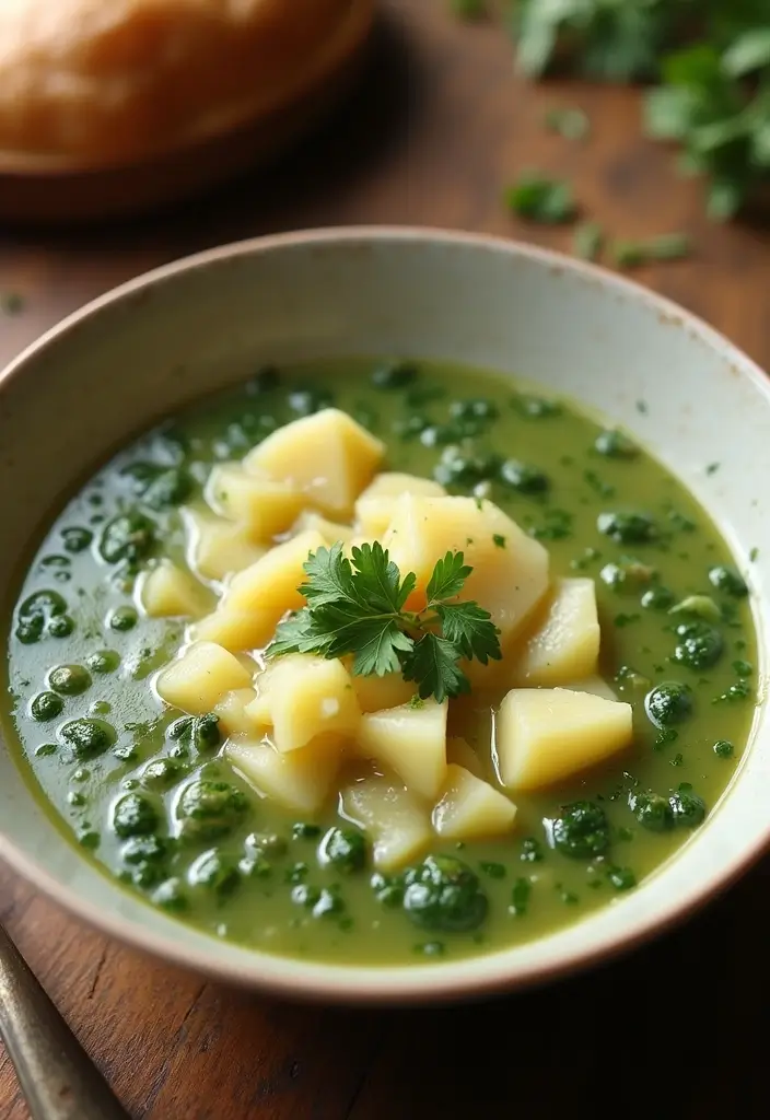 25 Cozy Mediterranean Diet Soup Recipes for Crock Pot Lovers - 24. Potato and Spinach Soup