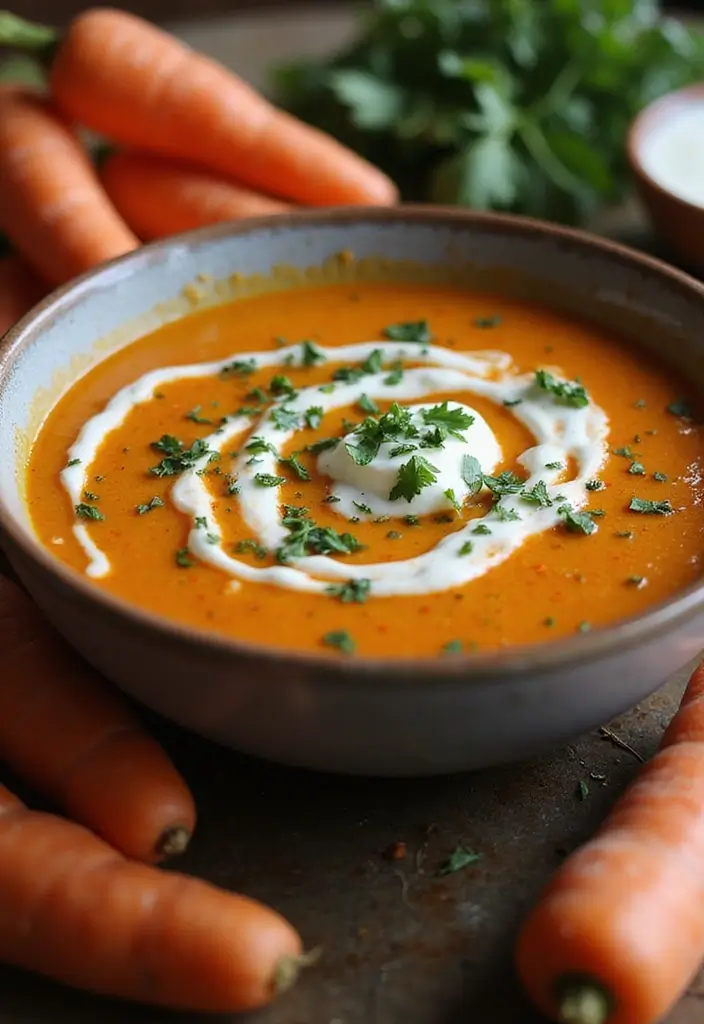 25 Cozy Mediterranean Diet Soup Recipes for Crock Pot Lovers - 8. Spicy Harissa Carrot Soup