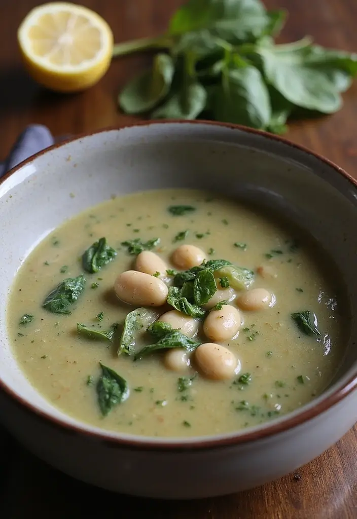 25 Cozy Mediterranean Diet Soup Recipes for Crock Pot Lovers - 9. Creamy Spinach and White Bean Soup
