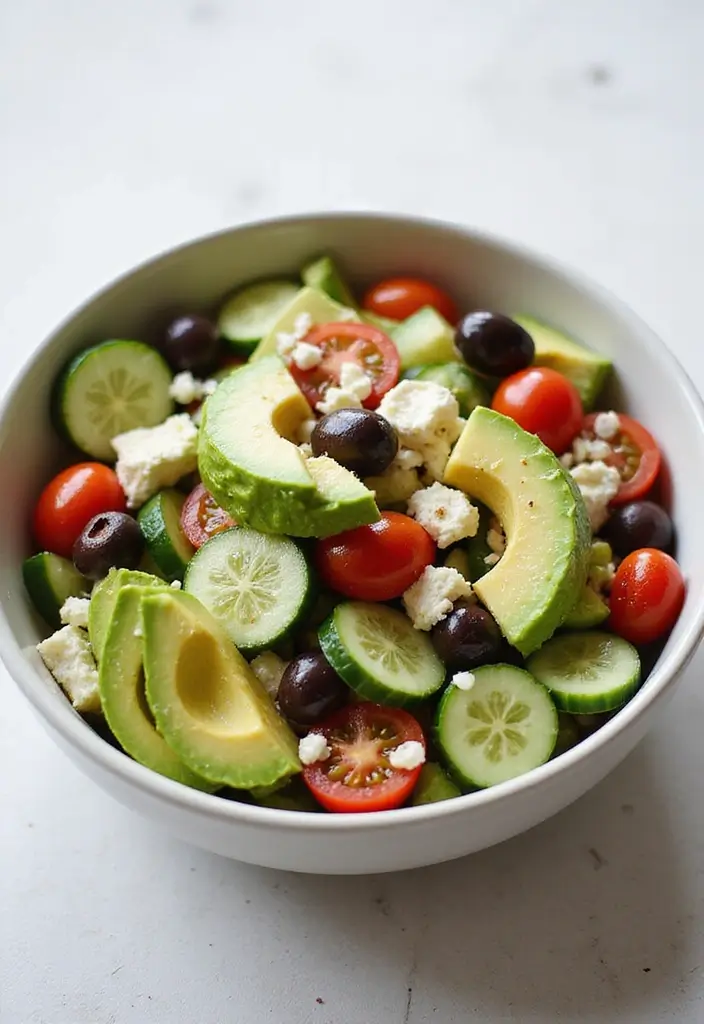25 Dairy-Free Mediterranean Diet Recipes That Taste Amazing 76 25 Dairy-Free Mediterranean Diet Recipes That Taste Amazing - 12. Greek Salad with Avocado