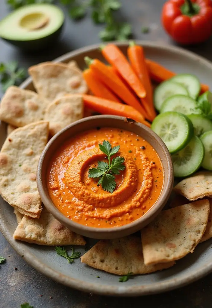 25 Dairy-Free Mediterranean Diet Recipes That Taste Amazing 22 25 Dairy-Free Mediterranean Diet Recipes That Taste Amazing - 4. Roasted Red Pepper Hummus
