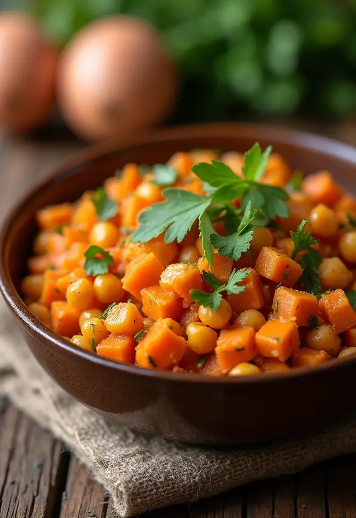 25 Healthy Mediterranean Breakfast Recipes for Busy Mornings - 19. Sweet Potato and Chickpea Hash