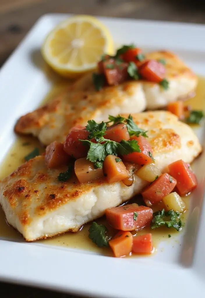 25 Low-Cal Mediterranean Recipes for Light Dinners - 16. Baked Cod with Mediterranean Salsa