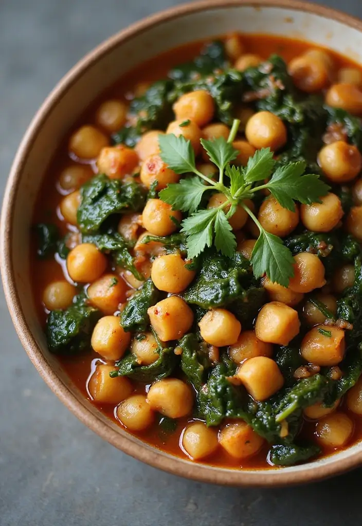25 Low-Cal Mediterranean Recipes for Light Dinners - 17. Chickpea and Spinach Stew