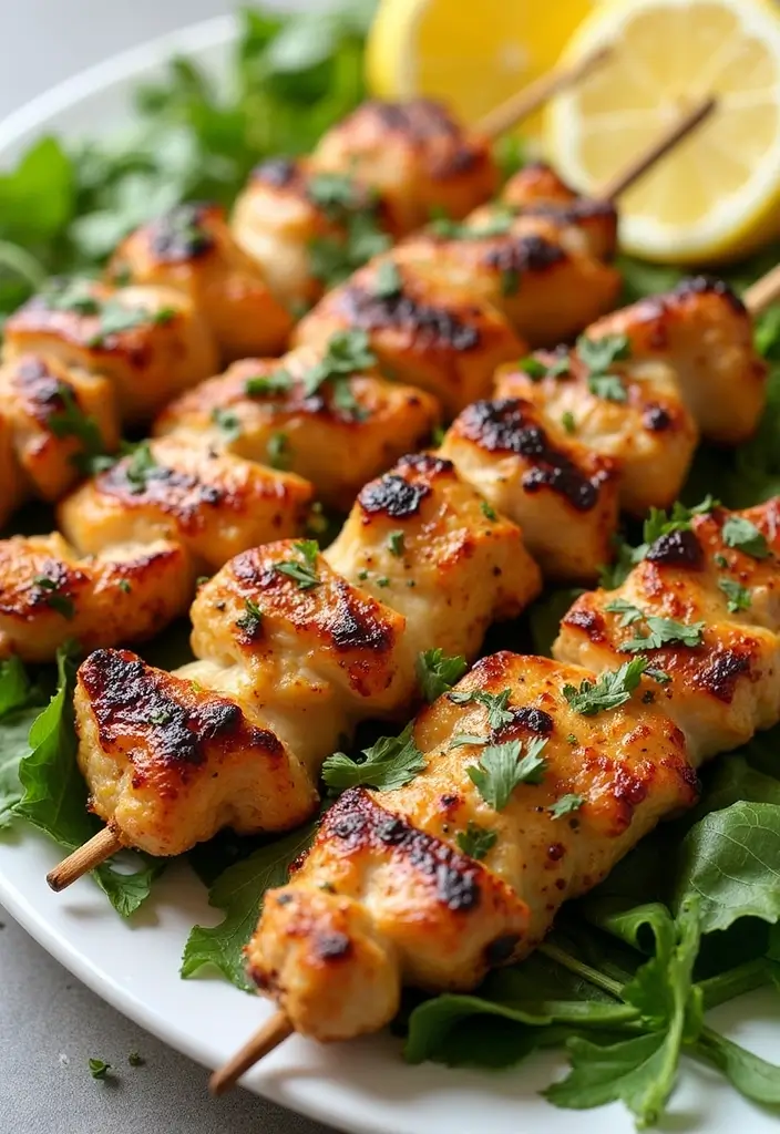 25 Low-Cal Mediterranean Recipes for Light Dinners - 4. Lemon Herb Grilled Chicken Skewers