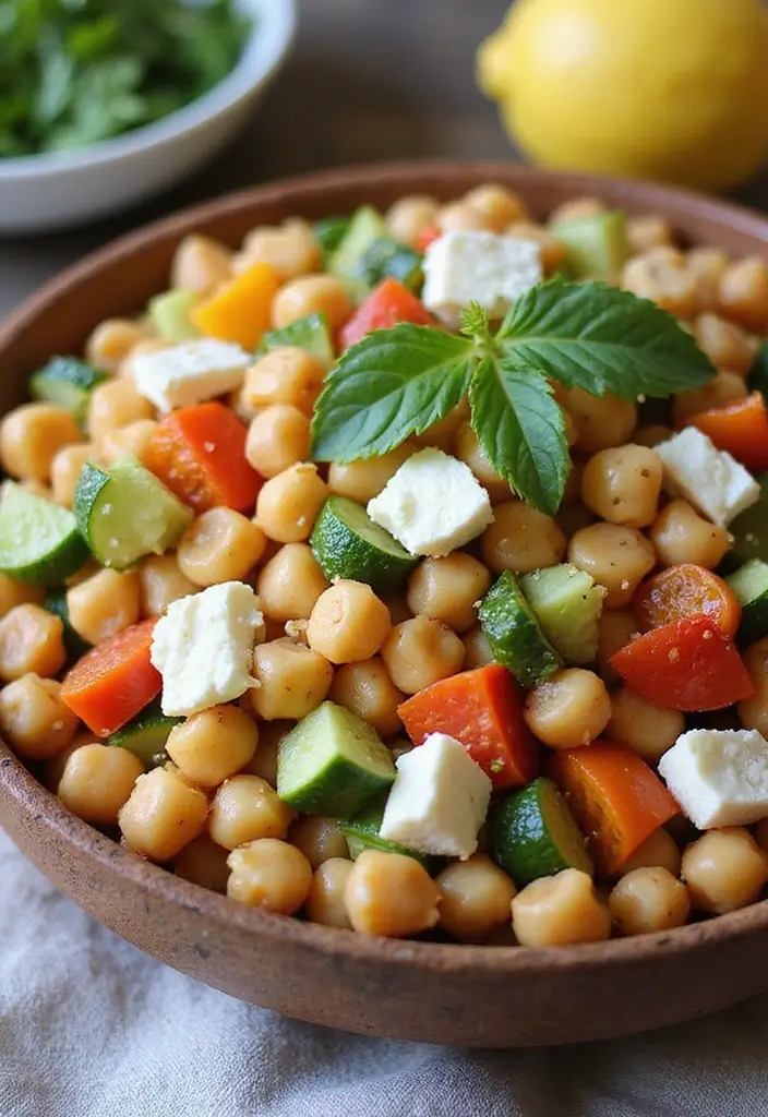 25 Mediterranean Diet Recipes on a Budget That Taste Incredible - 1. Chickpea Salad with Lemon and Feta