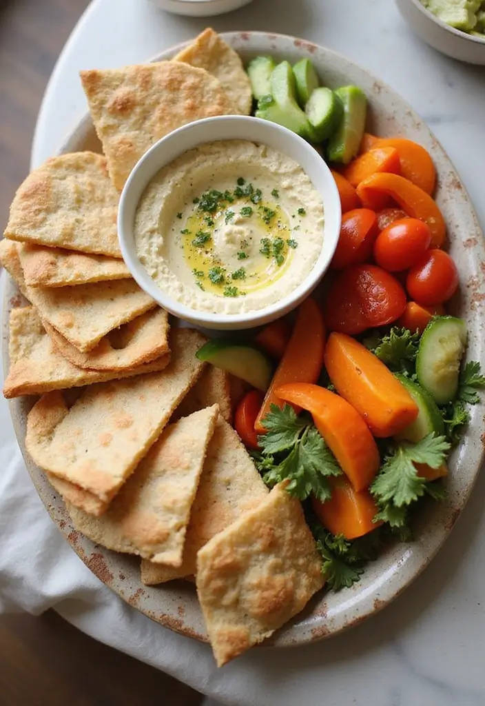 25 Mediterranean Diet Recipes on a Budget That Taste Incredible - 18. Pita Bread with Hummus and Veggies