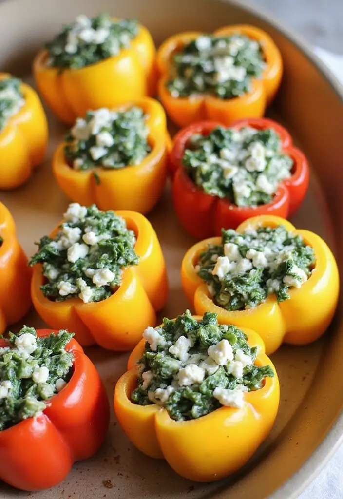 25 Mediterranean Diet Recipes on a Budget That Taste Incredible - 3. Spinach and Feta Stuffed Peppers