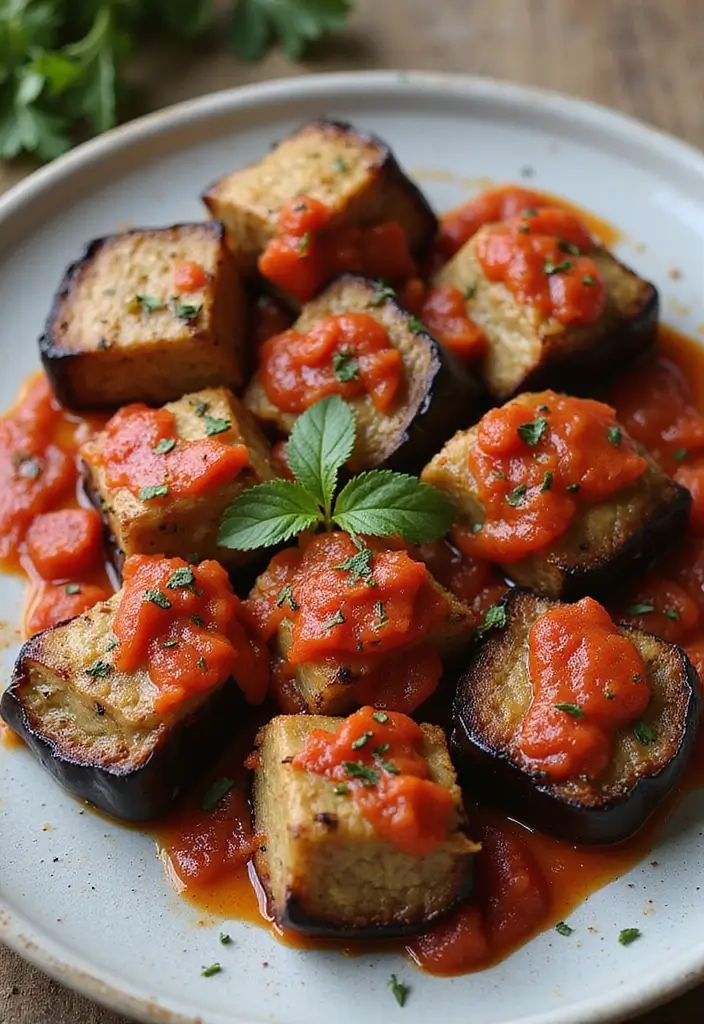 25 Mediterranean Diet Recipes on a Budget That Taste Incredible - 9. Roasted Eggplant with Tomato Sauce