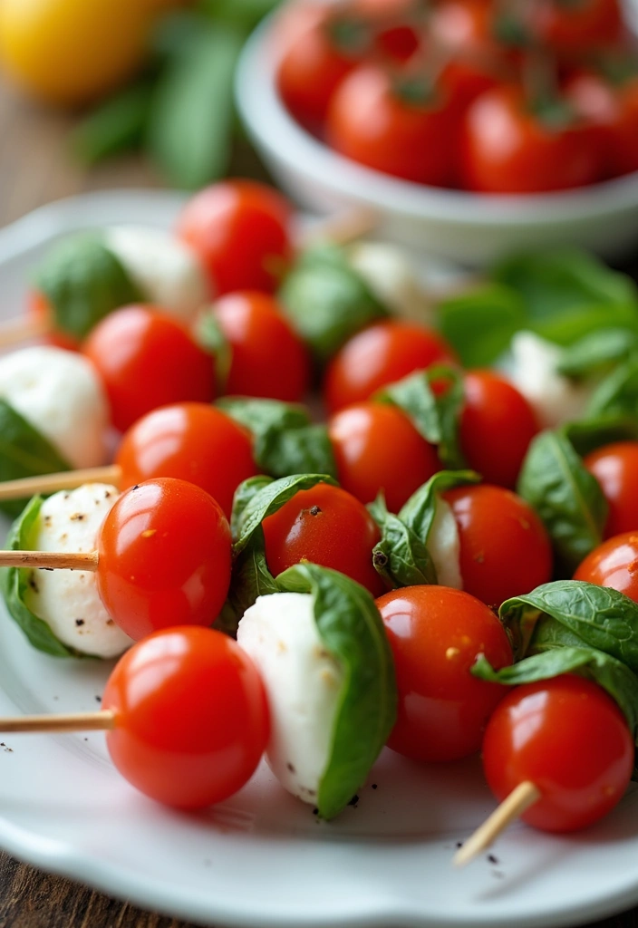 25 Mediterranean Diet Snack Recipes for Clean Eating - 10. Caprese Skewers