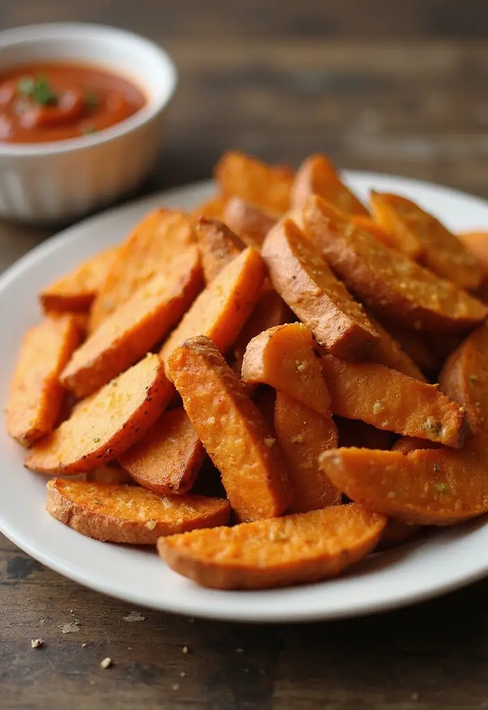 25 Mediterranean Diet Snack Recipes for Clean Eating - 13. Baked Sweet Potato Fries