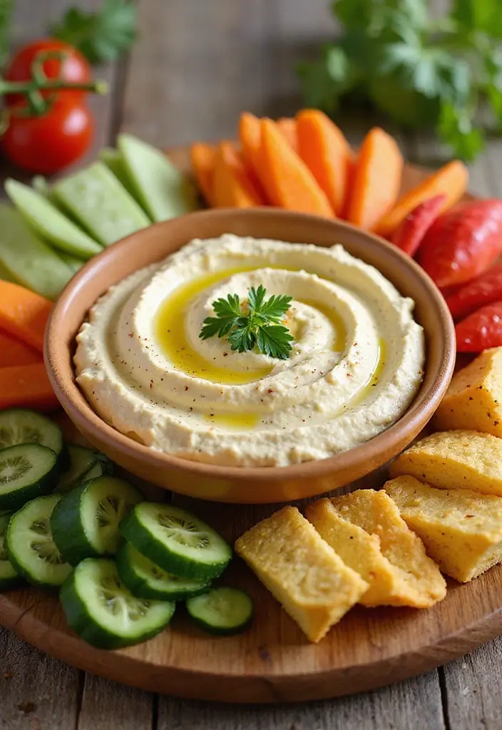 25 Mediterranean Diet Snack Recipes for Clean Eating - 2. Hummus and Veggie Sticks