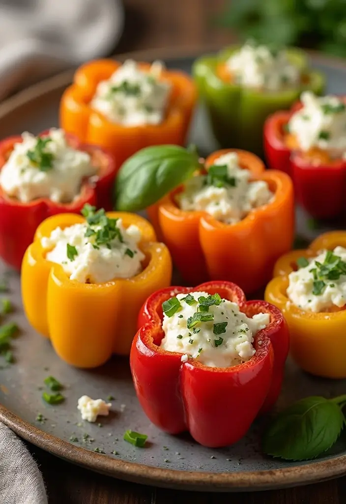 25 Mediterranean Diet Snack Recipes for Clean Eating - 3. Feta-Stuffed Mini Peppers
