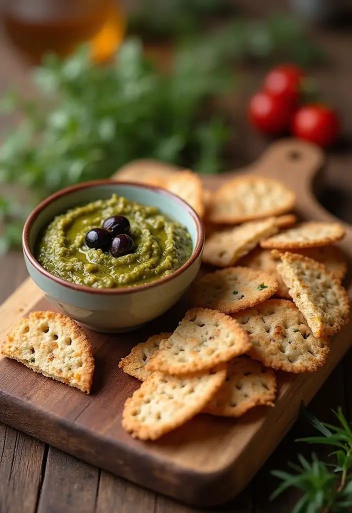 25 Mediterranean Diet Snack Recipes for Clean Eating - 4. Olive Tapenade on Whole Wheat Crackers