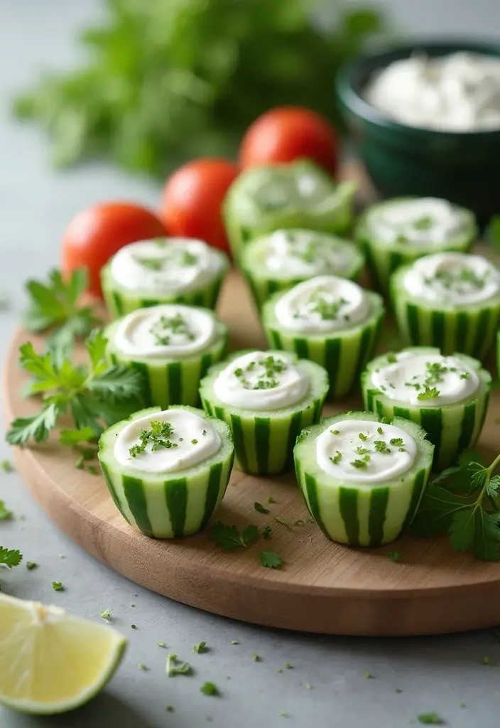 25 Mediterranean Diet Snack Recipes for Clean Eating - 8. Cucumber and Tzatziki Cups