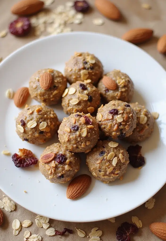 25 Mediterranean Diet Snack Recipes for Clean Eating - 9. Almond and Dried Fruit Energy Bites