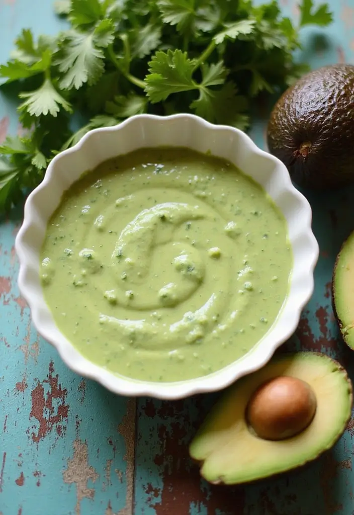 25 Mediterranean Salad Dressing Recipes for Every Taste - 24. Avocado Cilantro Dressing