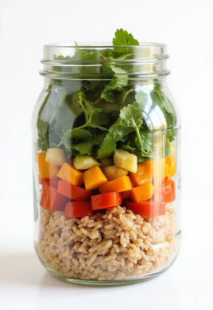 25 Mediterranean Salad in a Jar Recipes for Quick and Fresh Meals 116 25 Mediterranean Salad in a Jar Recipes for Quick and Fresh Meals - 20. Savory Chilled Rice Salad Jar