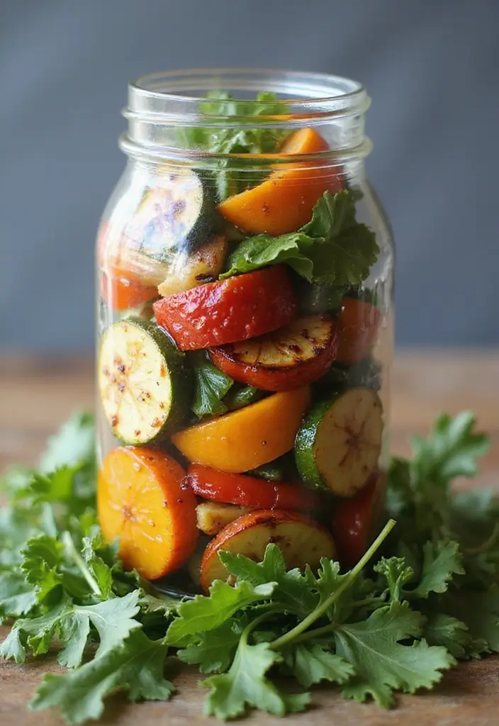 25 Mediterranean Salad in a Jar Recipes for Quick and Fresh Meals 27 25 Mediterranean Salad in a Jar Recipes for Quick and Fresh Meals - 5. Roasted Vegetable Salad Jar