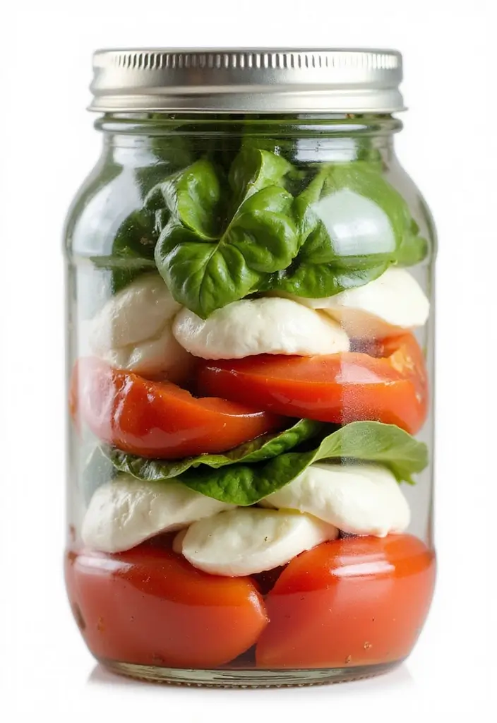 25 Mediterranean Salad in a Jar Recipes for Quick and Fresh Meals 37 25 Mediterranean Salad in a Jar Recipes for Quick and Fresh Meals - 7. Caprese Salad Jar