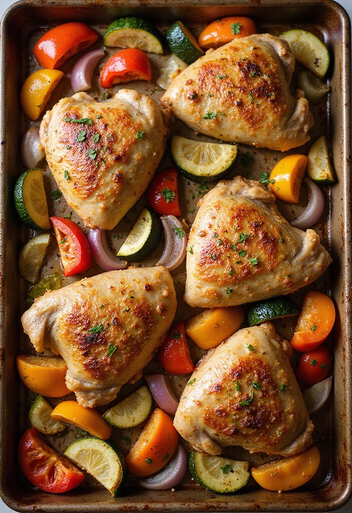 25 Mediterranean Sheet Pan Recipes for Effortless Dinners 1 25 Mediterranean Sheet Pan Recipes for Effortless Dinners - 1. Mediterranean Chicken and Vegetable Bake