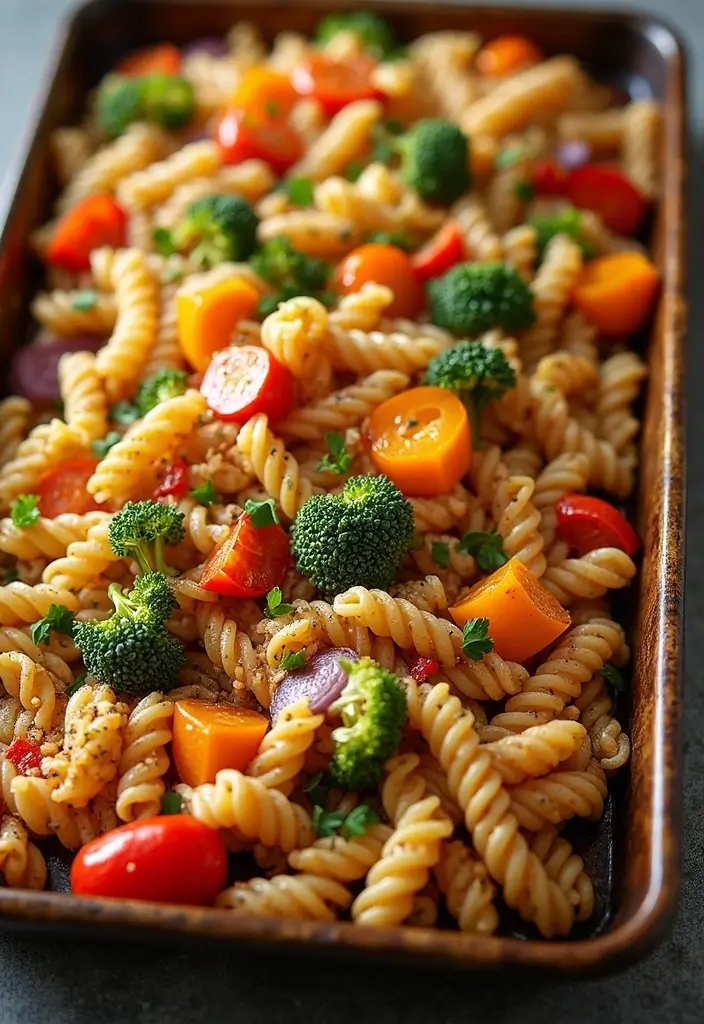 25 Mediterranean Sheet Pan Recipes for Effortless Dinners 70 25 Mediterranean Sheet Pan Recipes for Effortless Dinners - 12. One-Pan Mediterranean Veggie Pasta