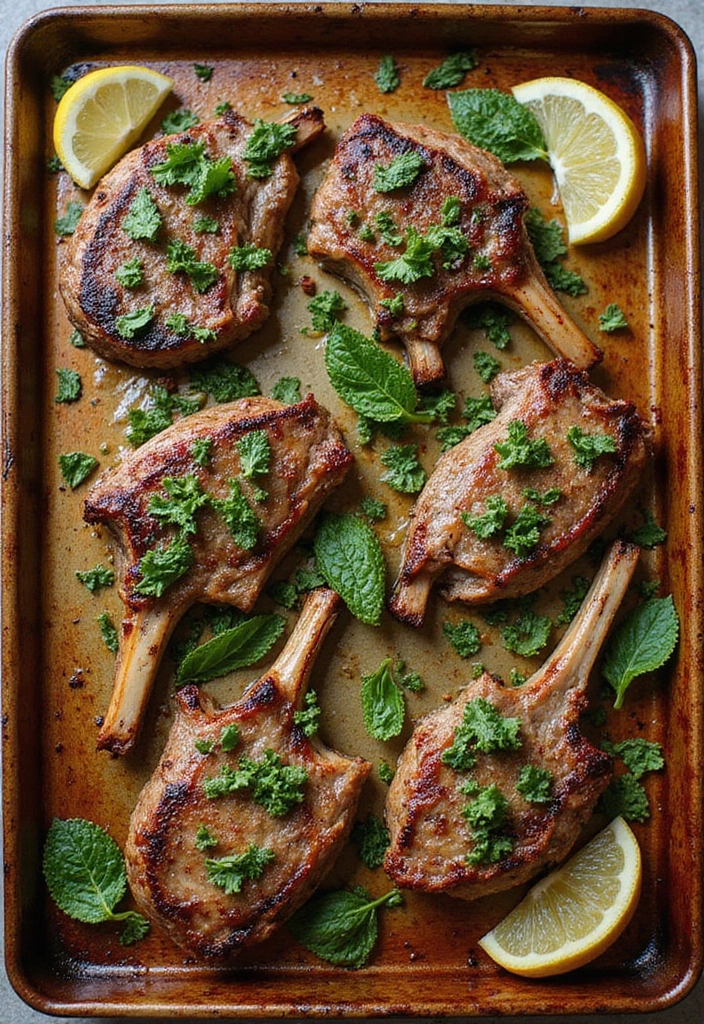 25 Mediterranean Sheet Pan Recipes for Effortless Dinners 84 25 Mediterranean Sheet Pan Recipes for Effortless Dinners - 14. Spiced Lamb Chops with Mint Salsa