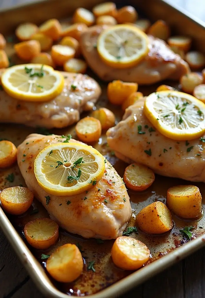25 Mediterranean Sheet Pan Recipes for Effortless Dinners 41 25 Mediterranean Sheet Pan Recipes for Effortless Dinners - 7. Lemon Herb Chicken with Potatoes