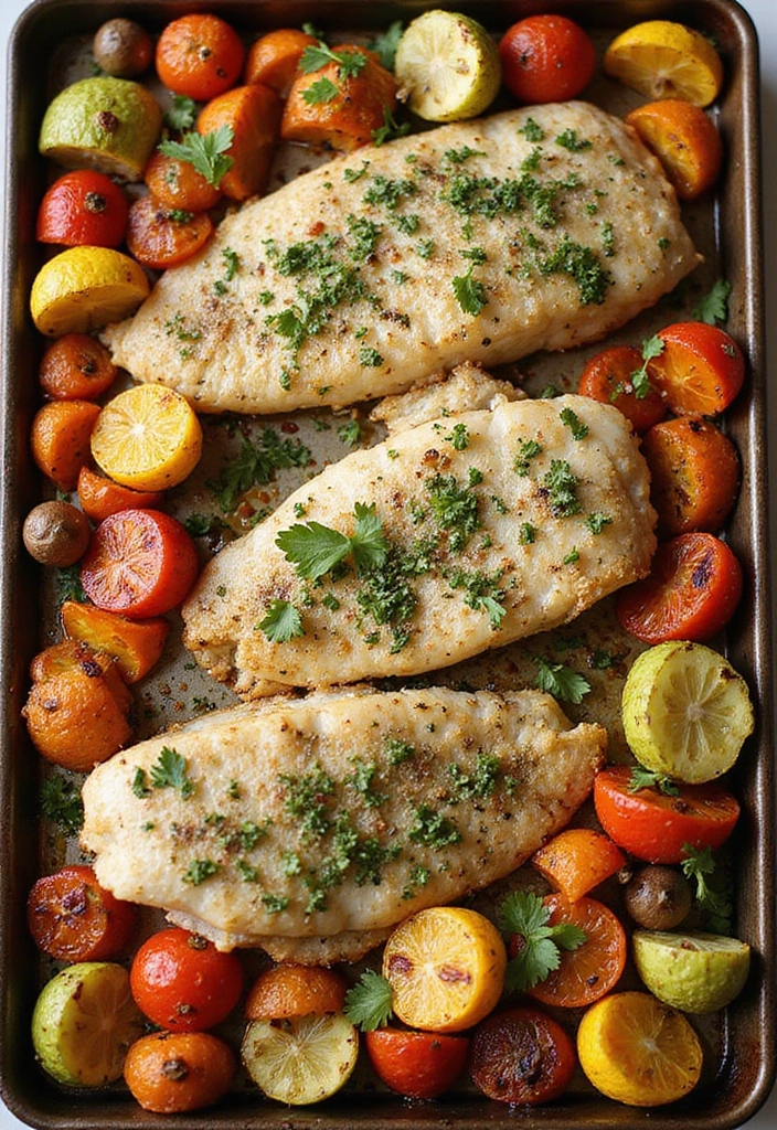 25 Mediterranean Sheet Pan Recipes for Effortless Dinners 53 25 Mediterranean Sheet Pan Recipes for Effortless Dinners - 9. Herb-Crusted Cod with Mediterranean Vegetables
