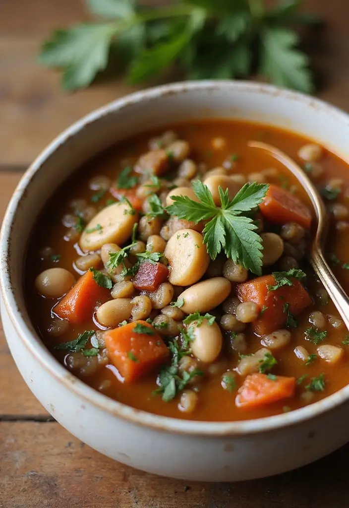 25 Mediterranean White Bean Soup Recipes for Cozy Nights - 11. Mediterranean Lentil and White Bean Soup