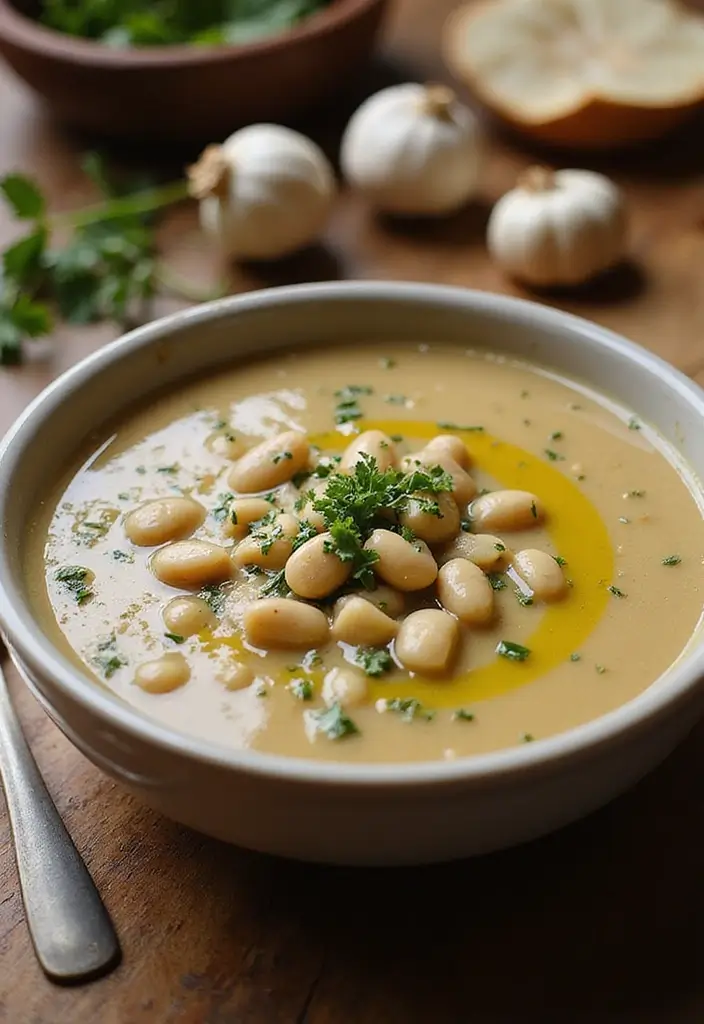 25 Mediterranean White Bean Soup Recipes for Cozy Nights - 12. Garlic and Herb White Bean Soup