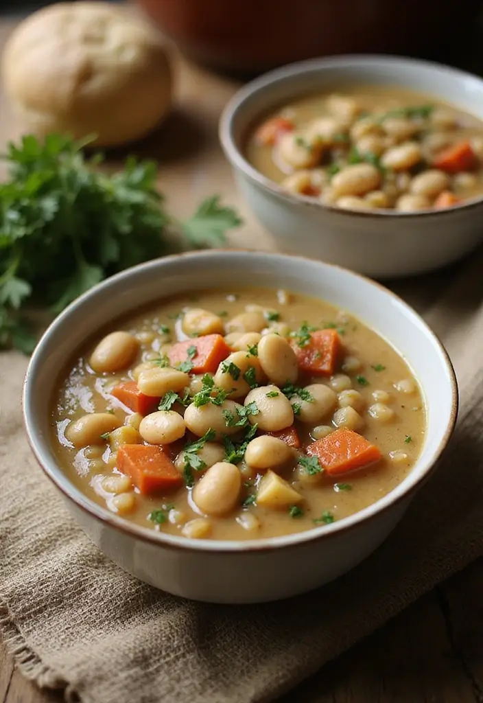 25 Mediterranean White Bean Soup Recipes for Cozy Nights - 15. Hearty White Bean and Barley Soup