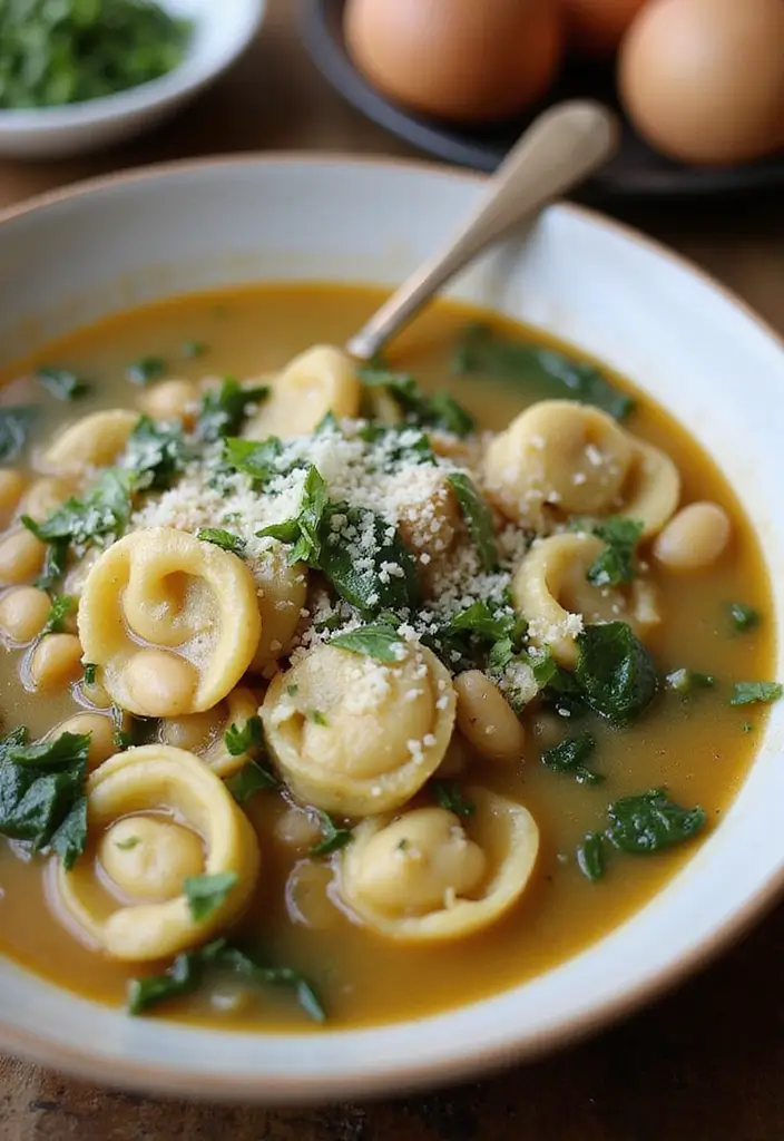 25 Mediterranean White Bean Soup Recipes for Cozy Nights - 19. White Bean and Spinach Tortellini Soup