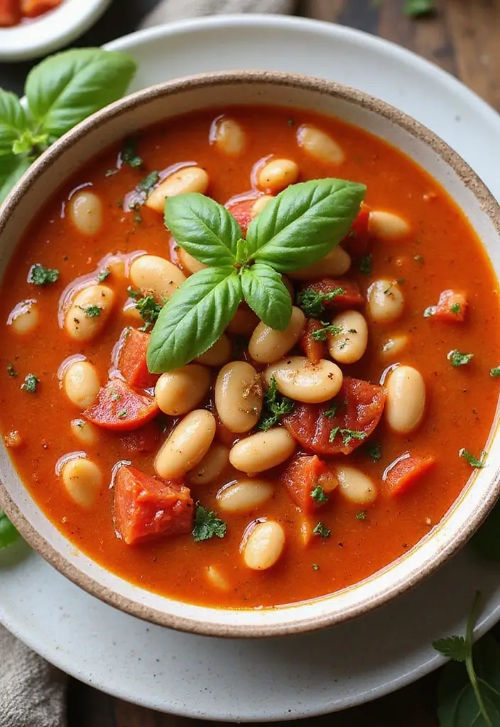 25 Mediterranean White Bean Soup Recipes for Cozy Nights - 20. Mediterranean Tomato and White Bean Soup