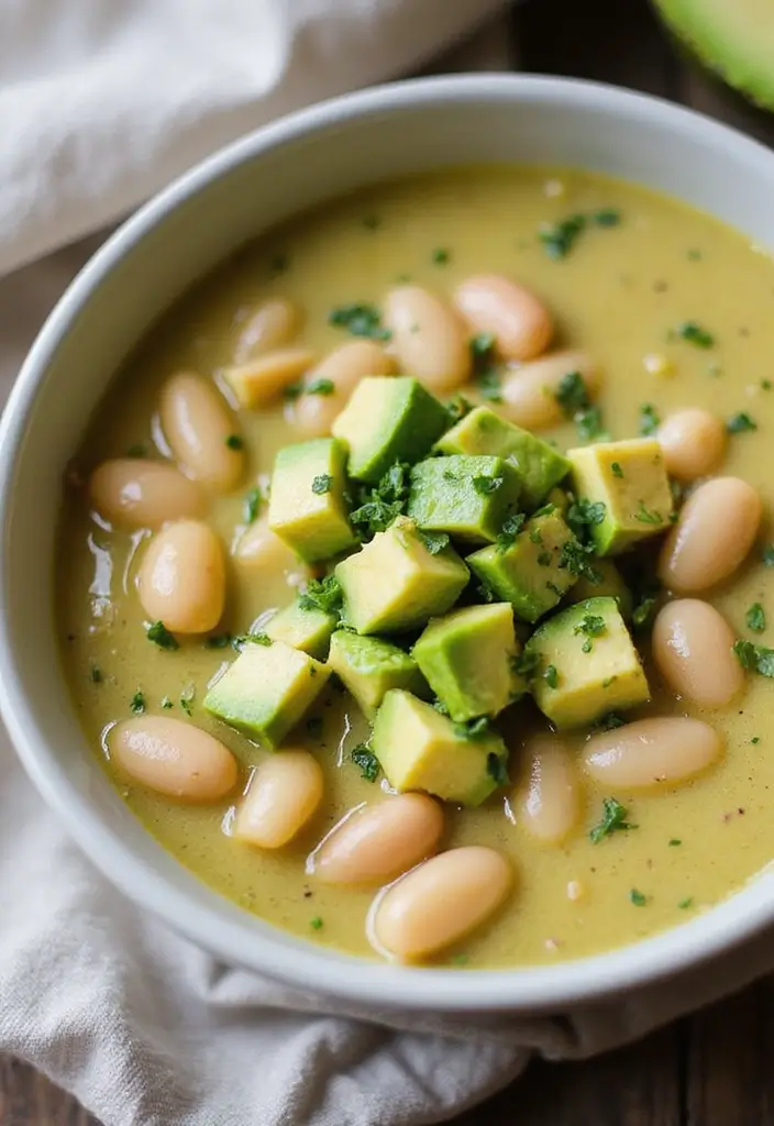 25 Mediterranean White Bean Soup Recipes for Cozy Nights - 21. White Bean and Avocado Soup