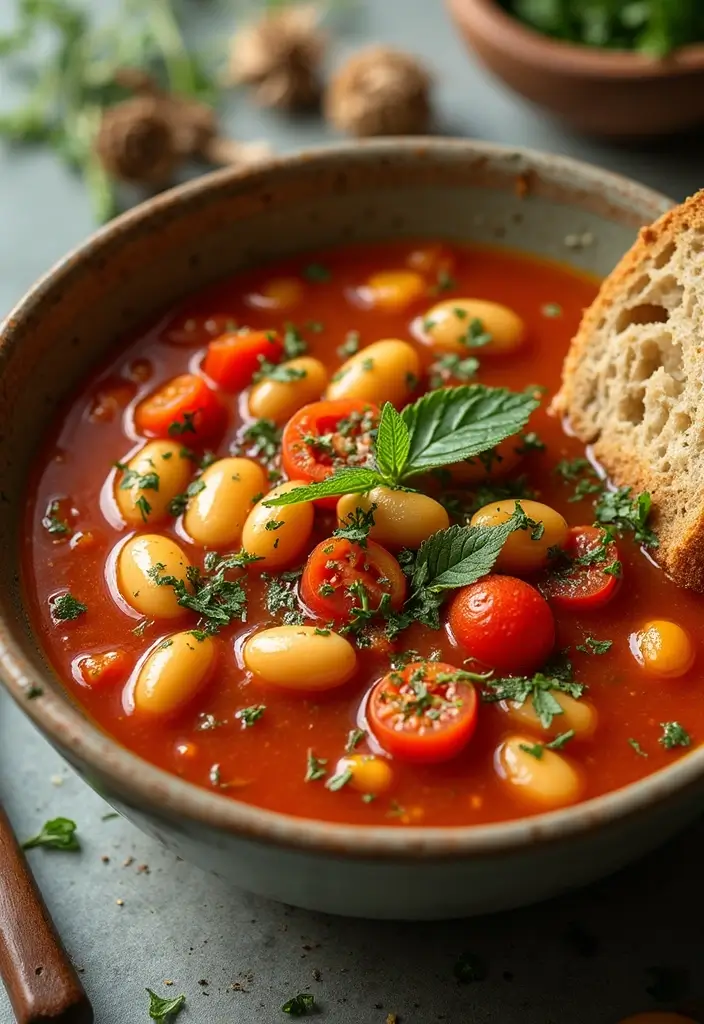 25 Mediterranean White Bean Soup Recipes for Cozy Nights - 4. Mediterranean Herb and Tomato White Bean Soup