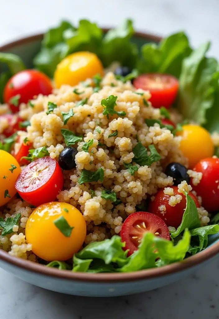 26 Mediterranean Diet Recipes Without Tomatoes (Still Delicious) - 1. Mediterranean Quinoa Salad