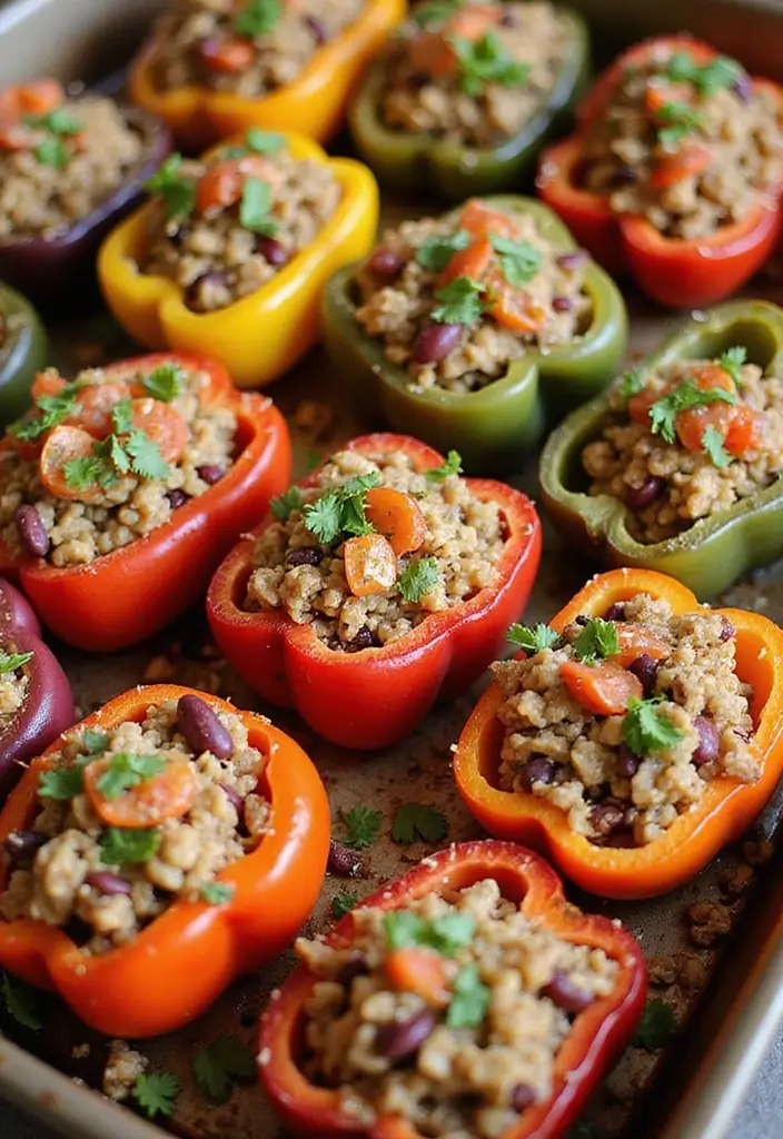 26 Mediterranean Diet Recipes Without Tomatoes (Still Delicious) - 13. Vegetable Stuffed Peppers
