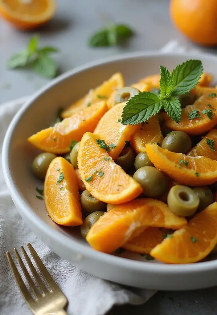 26 Mediterranean Diet Recipes Without Tomatoes (Still Delicious) - 15. Orange and Olive Salad