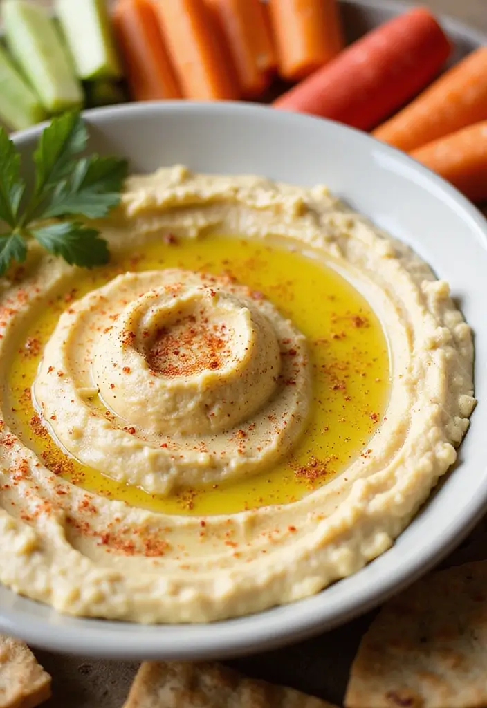 26 Mediterranean Diet Recipes Without Tomatoes (Still Delicious) - 6. Lemon Garlic Hummus