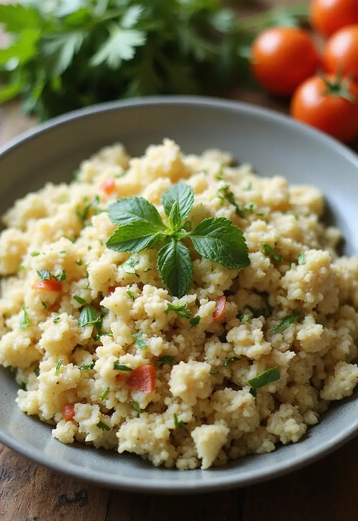 27 Gluten-Free & Low-Carb Mediterranean Diet Recipes You’ll Love 8 27 Gluten-Free & Low-Carb Mediterranean Diet Recipes You’ll Love - 2. Cauliflower Rice Tabbouleh