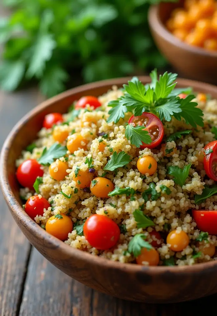 27 High-Protein Mediterranean Recipes for Energy and Fitness - 1. Quinoa Tabbouleh with Chickpeas