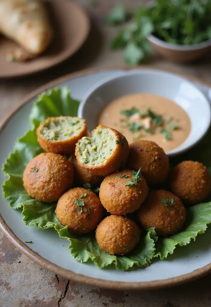 27 High-Protein Mediterranean Recipes for Energy and Fitness - 18. Vegan Falafel with Tahini Sauce