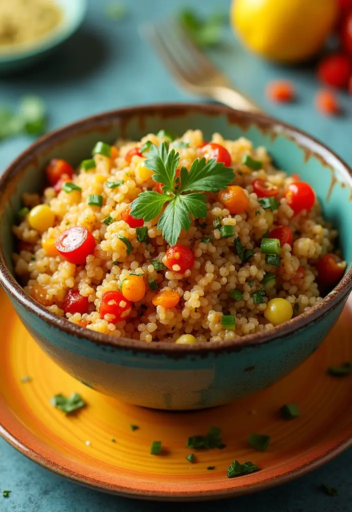 27 High-Protein Mediterranean Recipes for Energy and Fitness - 21. Spiced Quinoa and Vegetable Pilaf