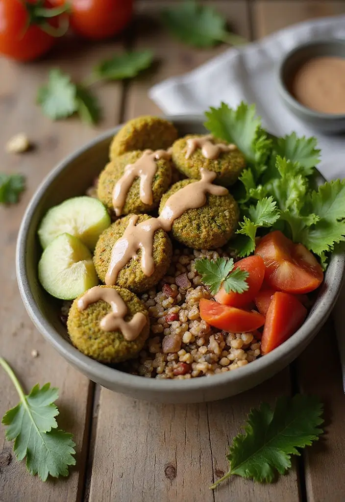 27 High-Protein Mediterranean Recipes for Energy and Fitness - 25. Baked Falafel Bowls