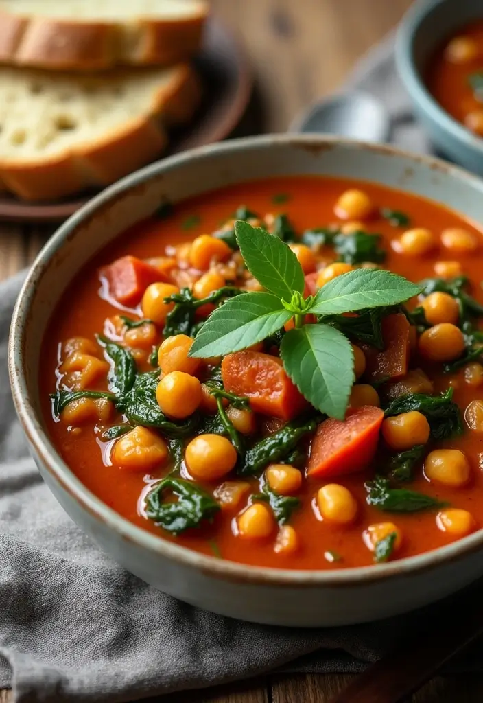 27 High-Protein Mediterranean Recipes for Energy and Fitness - 5. Chickpea and Spinach Stew