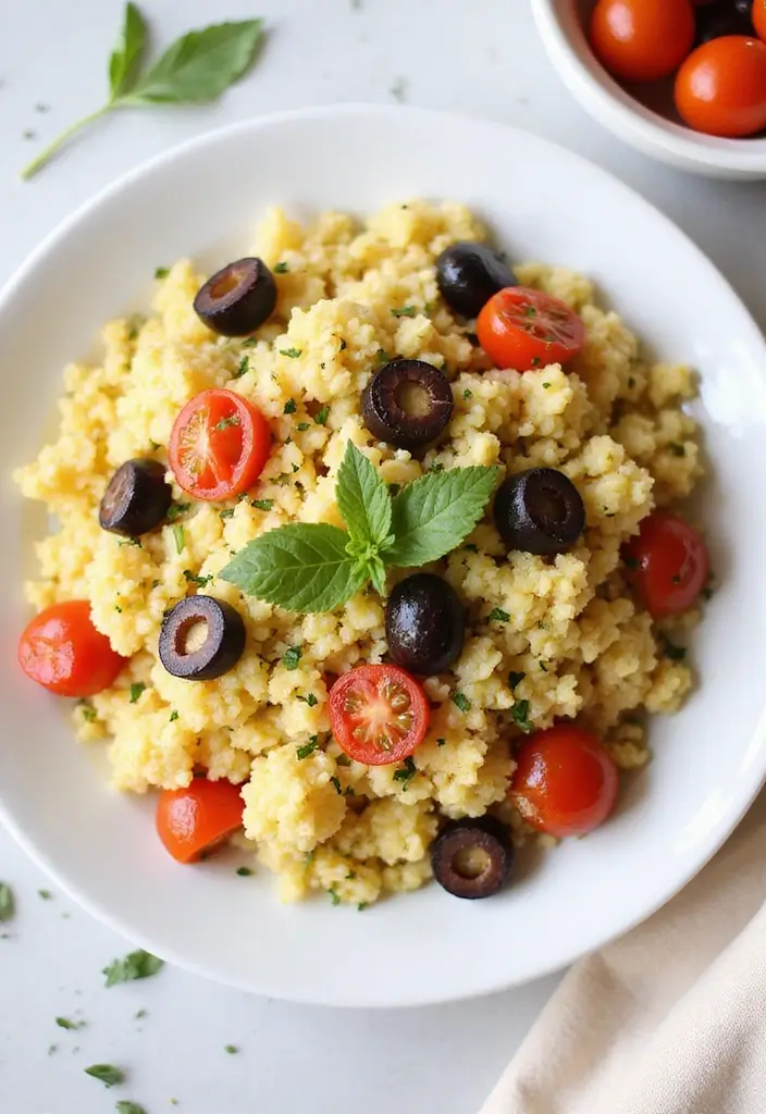 27 High-Protein Mediterranean Recipes for Energy and Fitness - 7. Mediterranean Cauliflower Rice