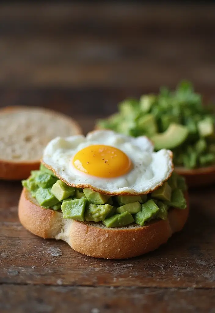 27 Mediterranean Diet Avocado Recipes for Creamy Goodness - 12. Avocado and Egg Breakfast Sandwich